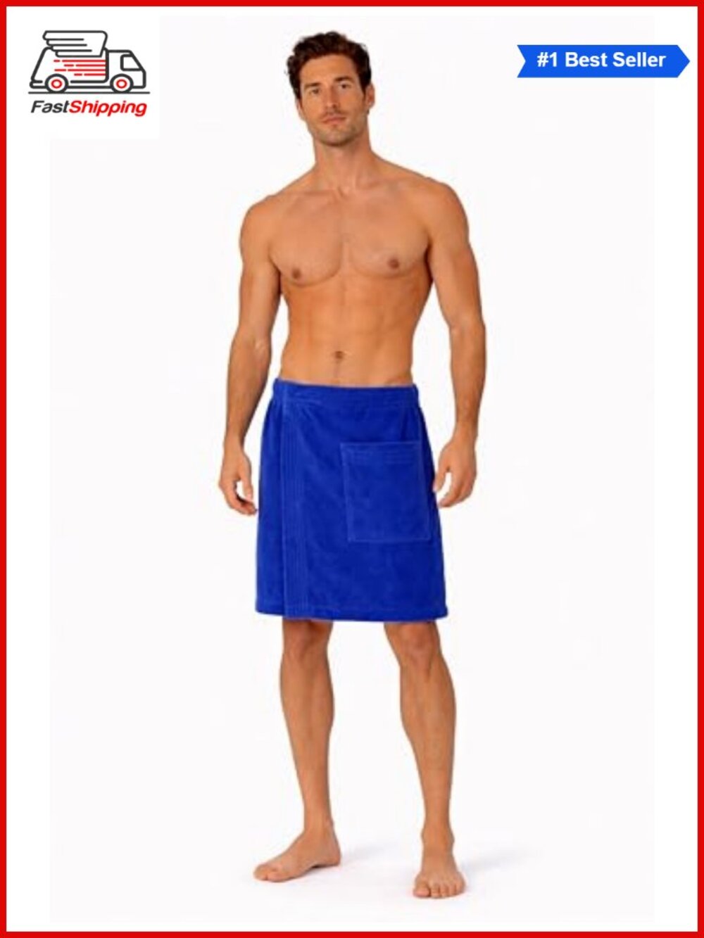 ✨ Turkish Cotton Terry Velour Adjustable Body Wrap Towel for Men One Size